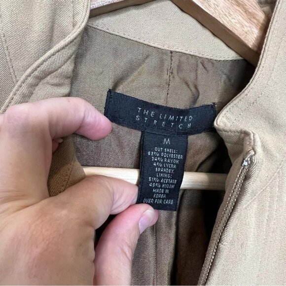 The Limited Womens Size Medium Taupe High Collar Full Zip Jacket Vintage Y2K - Picture 8 of 9